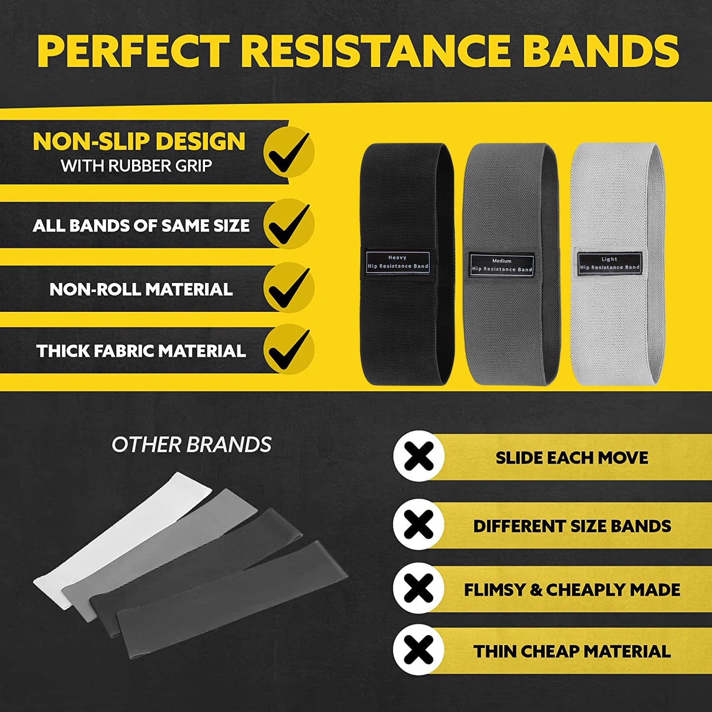 Fabric Loop Bands for Squats, Yoga & Gym